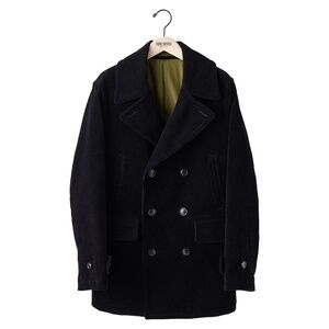Designer Pea Coat, Black Corduroy, Todd Snyder - NEW w/ Tags - Size Large - $249